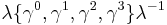 \displaystyle\lambda\{\gamma^0,\gamma^1,\gamma^2,\gamma^3\}\lambda^{-1}