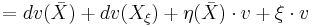 =dv(\bar{X}) %2Bd v(X_\xi)%2B \eta(\bar{X})\cdot v%2B \xi\cdot v