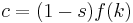  c = (1-s)f(k)