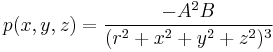 
p(x,y,z) = \frac{-A^2B}{(r^2%2Bx^2%2By^2%2Bz^2)^3}
