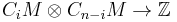 C_i M \otimes C_{n-i} M \to \mathbb Z