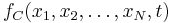 f_C(x_1, x_2, \dots, x_N, t)