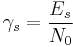 \gamma_{s} = \frac{E_{s}}{N_{0}}