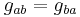 g_{ab}=g_{ba}