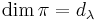 \dim \pi = d_\lambda