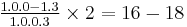 Upper: 1.0.0-1.3, lower: 1.0.0.3, total: 16-18