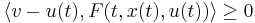 \langle v-u(t), F(t,x(t),u(t))\rangle\geq 0