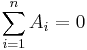 \sum_{i=1}^{n}A_i=0