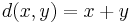 d(x,y)=x%2By