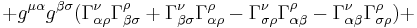 %2Bg^{\mu \alpha }g^{\beta  \sigma }(\Gamma^{\nu}_{\alpha \rho }\Gamma^{\rho }_{\beta  \sigma }%2B\Gamma^{\nu}_{\beta \sigma } \Gamma^{\rho }_{\alpha \rho } - \Gamma^{\nu}_{ \sigma \rho } \Gamma^{\rho }_{\alpha \beta } - \Gamma^{\nu}_{\alpha \beta } \Gamma^{\rho }_{ \sigma \rho })%2B