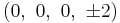    \left(0,\                  0,\                   0,\                   \pm2\right)