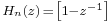 \scriptstyle H_n(z) \,=\, \left[1 - z^{-1}\right] 