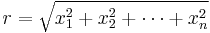 r=\sqrt{x_1^2%2Bx_2^2%2B\cdots%2Bx_n^2}