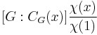 [G:C_G(x)]\frac{\chi(x)}{\chi(1)} 