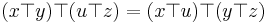 (x \top y) \top (u \top z) = (x \top u) \top (y \top z)