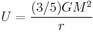 U = \frac{(3/5)GM^2}{r}