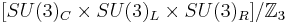 [SU(3)_C\times SU(3)_L\times SU(3)_R]/\mathbb{Z}_3