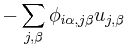  - \sum _{j, \beta } \phi_{i \alpha , j \beta } u_{j, \beta } 