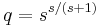  q = {{s}^{s/(s%2B1)}} 