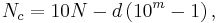 N_c = 10 N - d\left(10^m-1\right), \, 