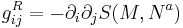  g^R_{ij} = -\partial_i \partial_j S(M, N^a) 