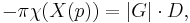 -\pi\chi(X(p)) = |G|\cdot D,