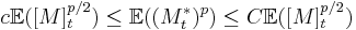 c\mathbb{E}([M]_t^{p/2})\le \mathbb{E}((M^*_t)^p)\le C\mathbb{E}([M]_t^{p/2})