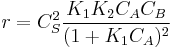 r=C_S^2 \frac{K_1K_2C_AC_B}{(1%2BK_1C_A)^2}