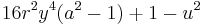  16r^2y^4(a^2 - 1) %2B 1 - u^2 