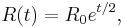 R(t) = R_0 e^{t/2},