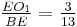 \tfrac{EO_1}{BE} = \tfrac{3}{13}