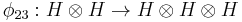 \phi_{23}�: H \otimes H \to H \otimes H \otimes H