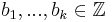 b_1,...,b_k \in \mathbb{Z}