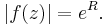 \left| f(z) \right| = e^R.\,