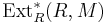 \operatorname{Ext}^*_R(R,M)