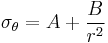  \sigma_\theta = A %2B \dfrac{B}{r^2} \ 