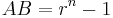 AB = r^n-1