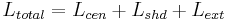  L_{total} = L_{cen} %2B L_{shd} %2B L_{ext}\, 