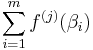 \sum_{i=1}^m f^{(j)}(\beta_i)