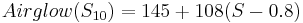  Airglow (S_{10}) = 145%2B108(S-0.8)