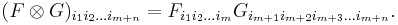 (F\otimes G)_{i_1i_2...i_{m%2Bn}} = F_{i_{1}i_{2}...i_{m}}G_{i_{m%2B1}i_{m%2B2}i_{m%2B3}...i_{m%2Bn}}.