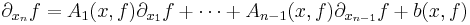  \partial_{x_n}f = A_1(x,f) \partial_{x_1} f %2B \cdots %2B A_{n-1}(x,f)\partial_{x_{n-1}}f %2B b(x,f)\, 