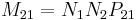 M_{21} = N_1 N_2 P_{21} \!