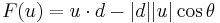 F(u) = u \cdot d - |d| |u| \cos \theta