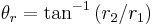 \theta_r = \tan^{-1}\left(r_2/r_1\right)