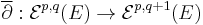 \overline \partial�: \mathcal E^{p,q}(E) \to \mathcal E^{p,q%2B1}(E) 