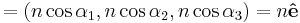 =\left(n \cos \alpha_1,n \cos \alpha_2,n \cos \alpha_3\right)=n\mathbf{\hat{e}}