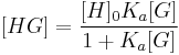 [HG] = \frac{[H]_0K_a[G]}{1%2BK_a[G]}