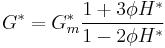 G^*=G^*_m\frac{1%2B3\phi H^*}{1 - 2 \phi H^*}