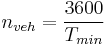 n_{veh} = \frac{3600}{T_{min}}